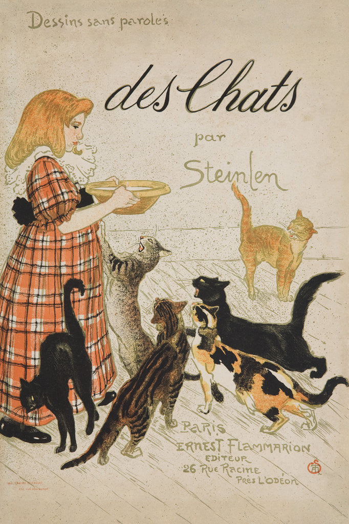Detail of Des Chats Book Cover by Theophile Alexandre Steinlen