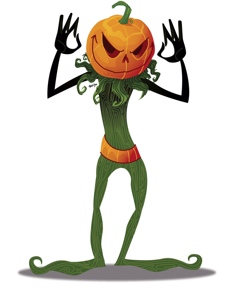 Detail of Scary Pumpkin Head Man Standing by Corbis