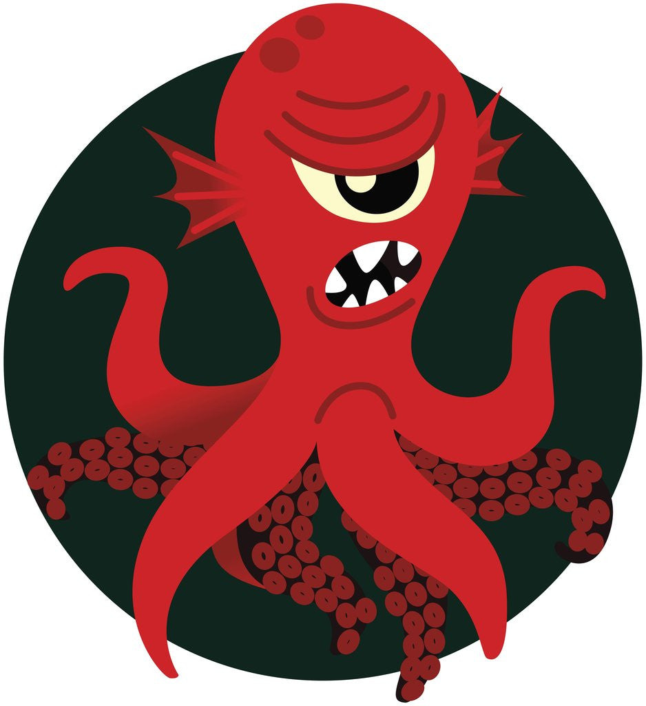 Detail of Red Octopus Monster by Anonymous