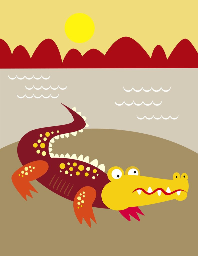 Detail of Crocodile On The Shore by Anonymous
