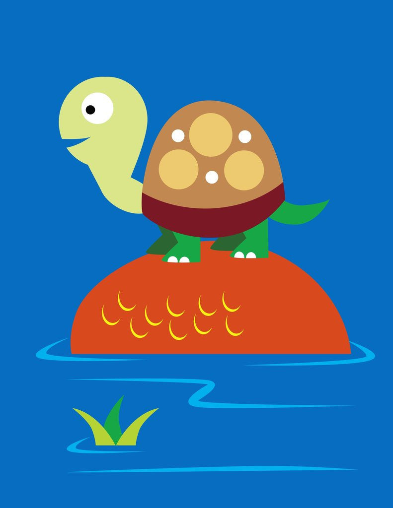 Detail of Turtle On A Rock by Anonymous