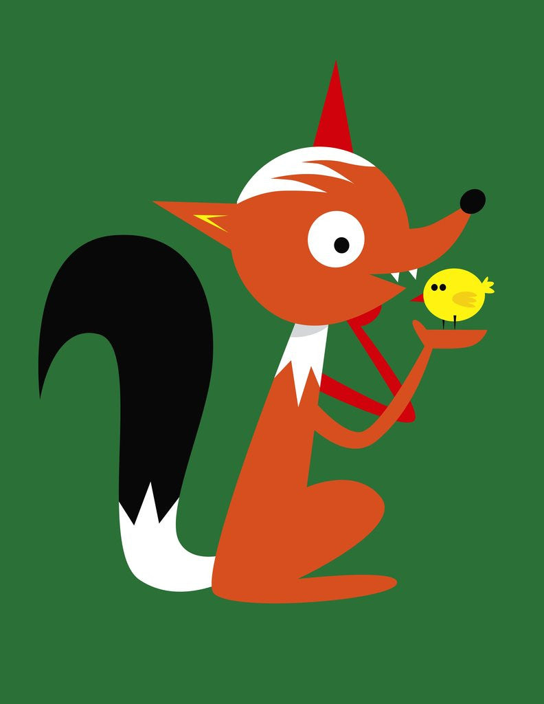 Detail of Fox And Chick by Anonymous
