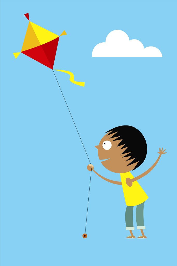 Detail of Flying A Kite by Anonymous