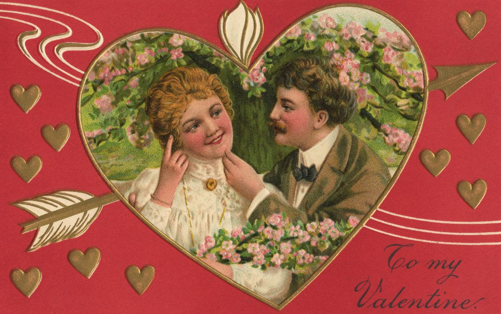 Detail of To My Valentine! Postcard by Corbis