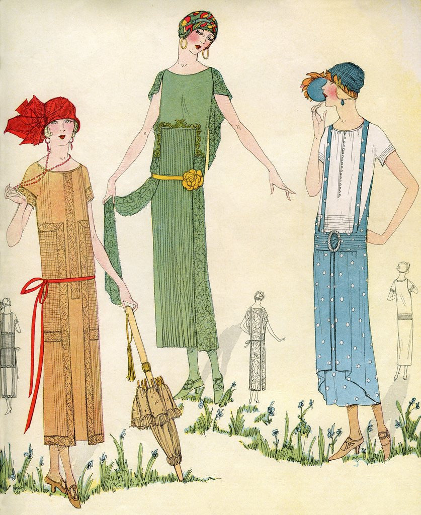 Detail of Illustration of Women in 1920s Fashion by Corbis