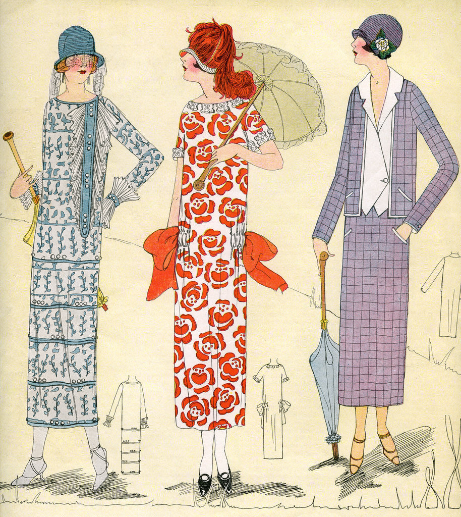 Detail of Illustration of Women in 1920s Fashion by Corbis