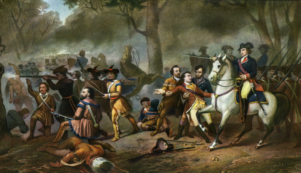 Detail of Illustration of Battle of Monongahela by Corbis