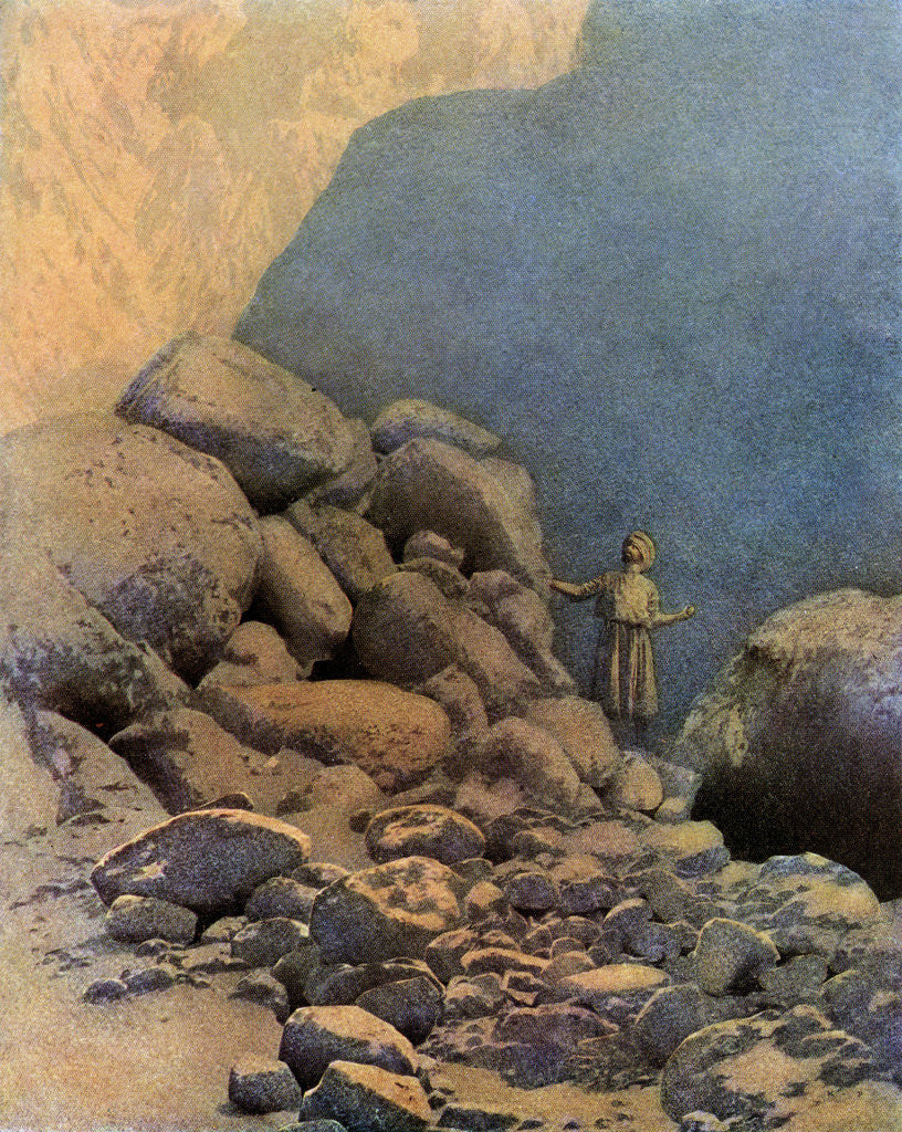 Detail of Second Voyage of Sinbad Illustration by Maxfield Parrish