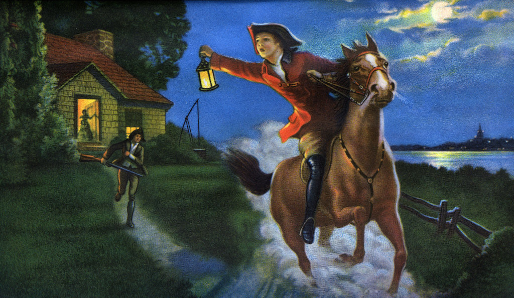 Detail of Illustration of Midnight Ride of Paul Revere by Corbis