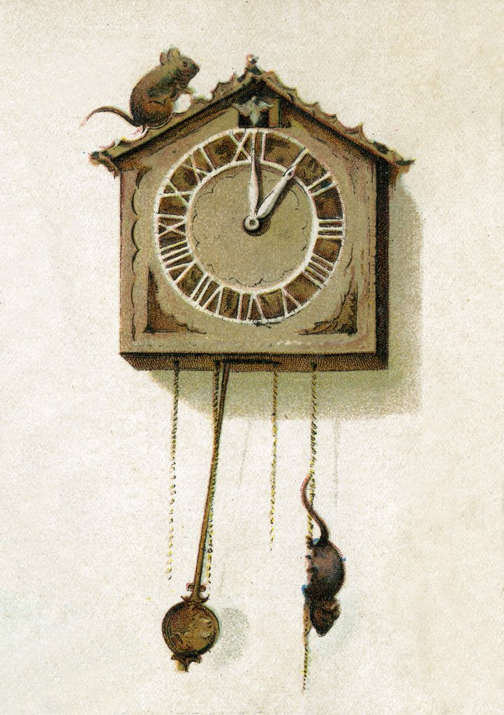Detail of Hickory Dickory Dock, the Mouse Went Up the Clock Illustration by Anonymous