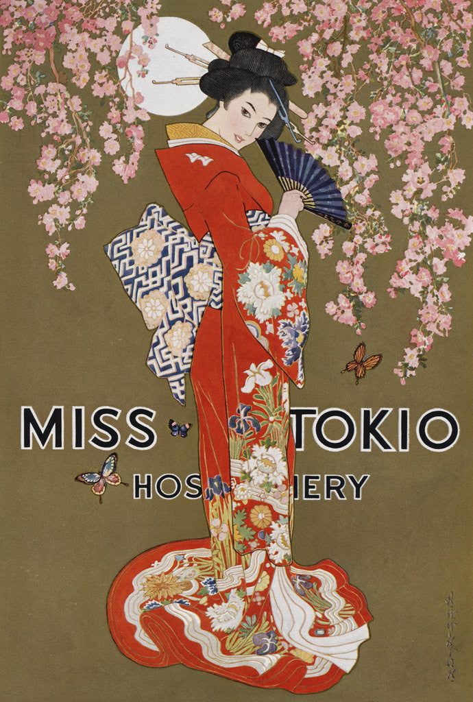 Detail of Miss Tokio Hosiery Illustration by Corbis