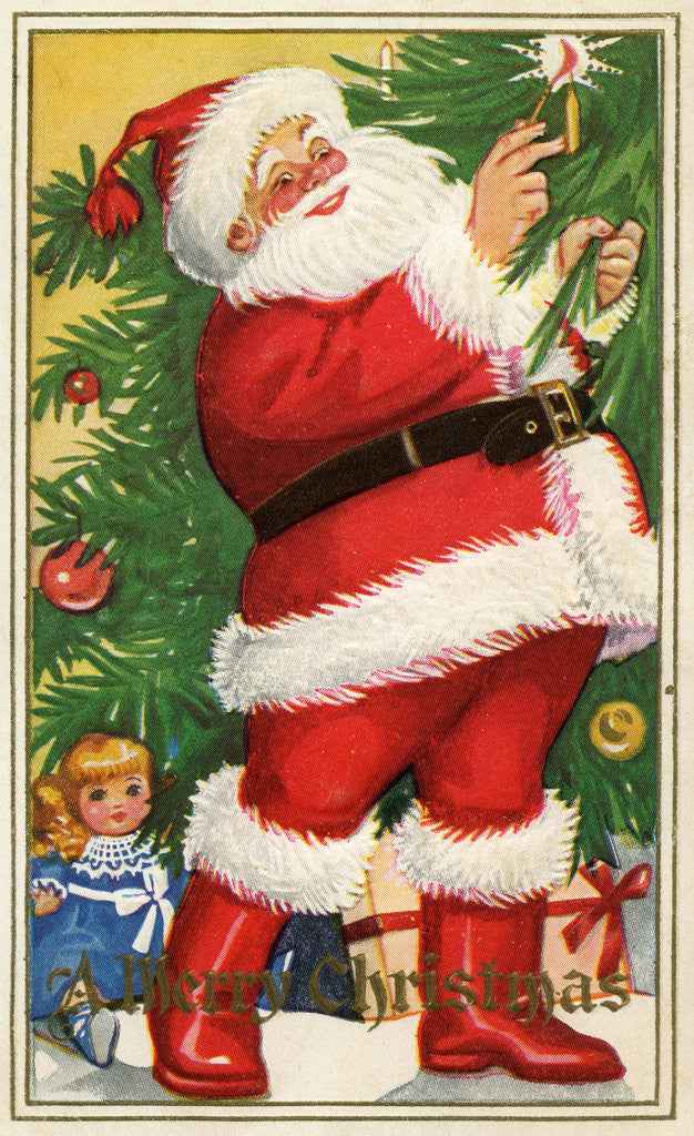 Detail of Merry Christmas Postcard by Anonymous