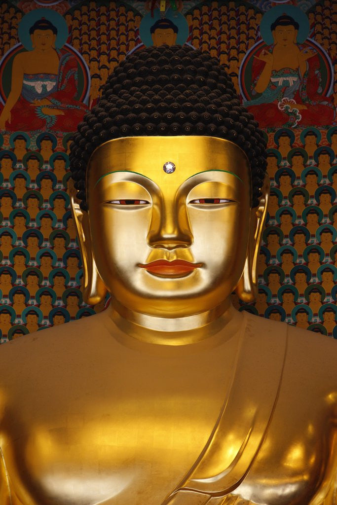 Detail of Detail of Sakyamuni Buddha Statue in Main Hall of Jogyesa Temple by Corbis