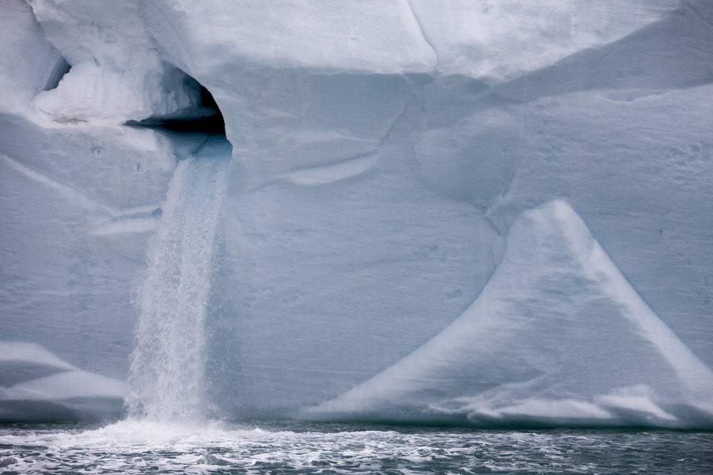 Detail of Water Pours From Face of Brasvellbreen Glacier on Nordaustlandet by Anonymous