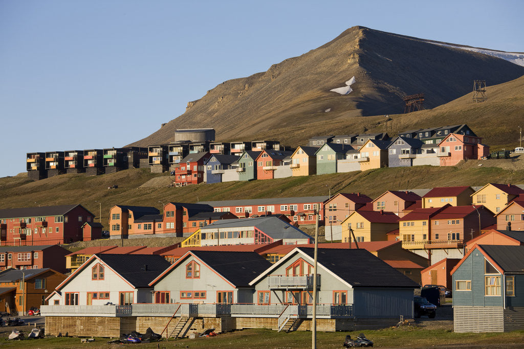 Detail of Town of Longyearbyen in Setting Midnight Sun by Anonymous