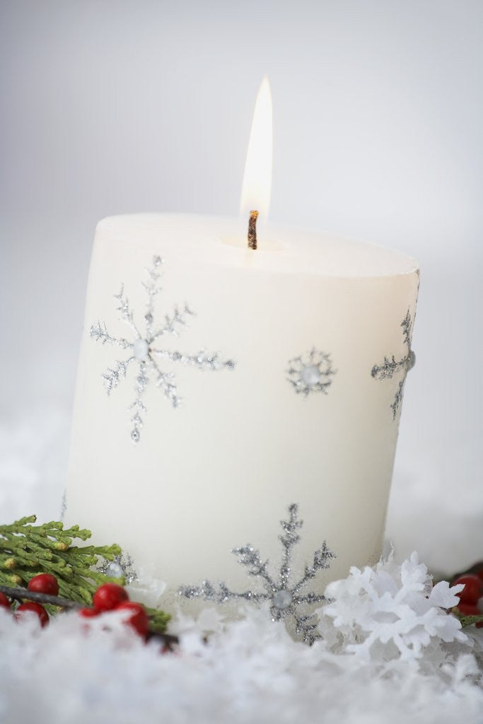 Detail of Festive Christmas Candle by Anonymous