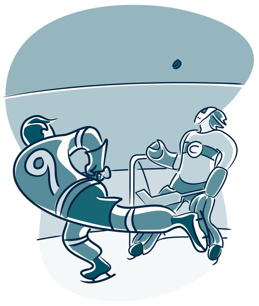 Detail of Playing Ice Hockey by Anonymous