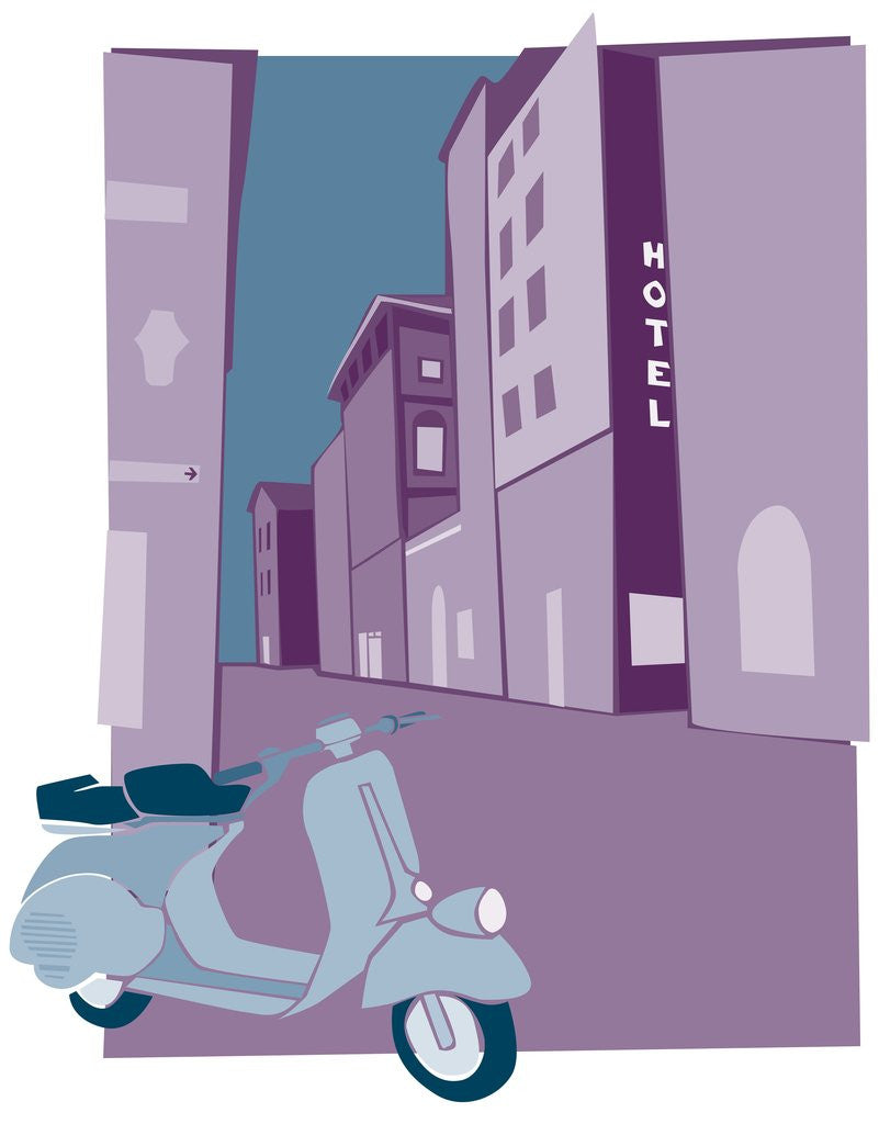 Detail of Scooter Parked on the Street by Anonymous