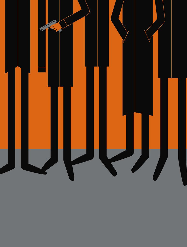 Detail of Sinister Men in Black by Anonymous