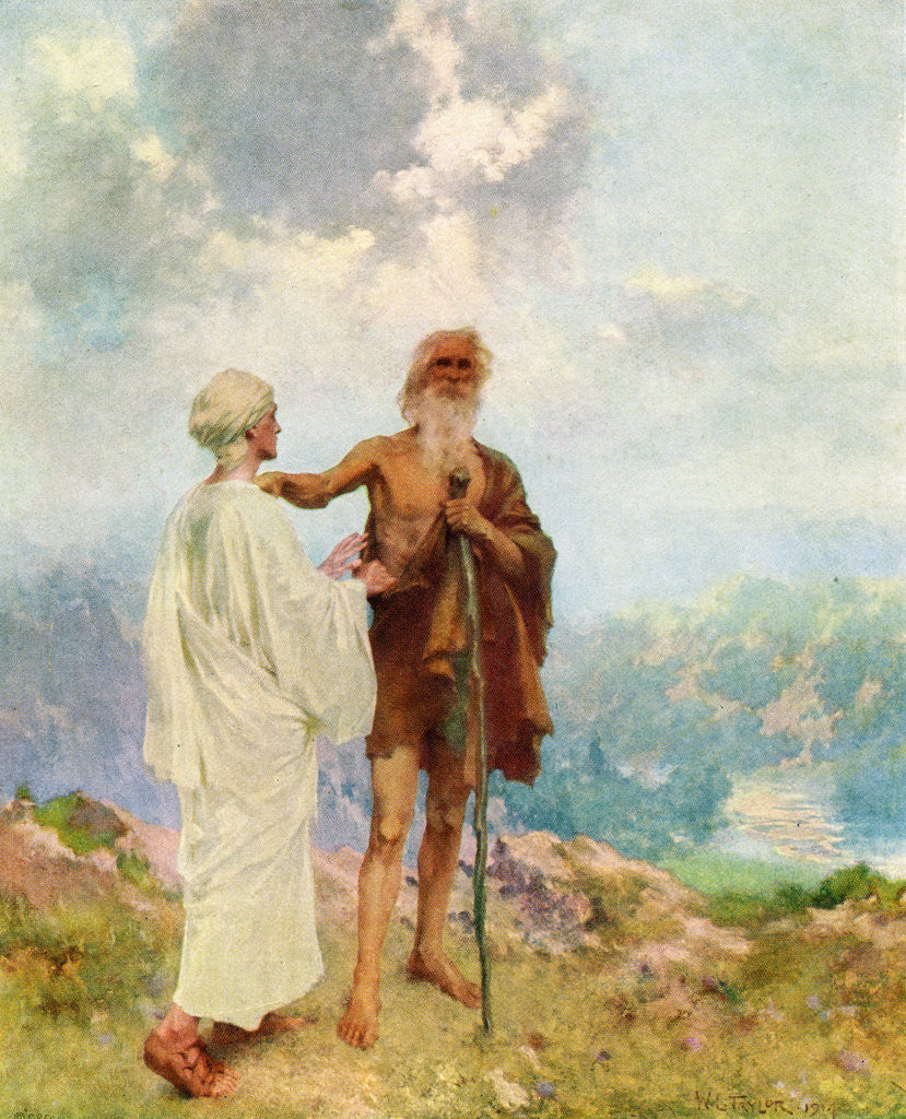 Detail of Illustration of the parting of Elijah and Elisha by W.L. Taylor