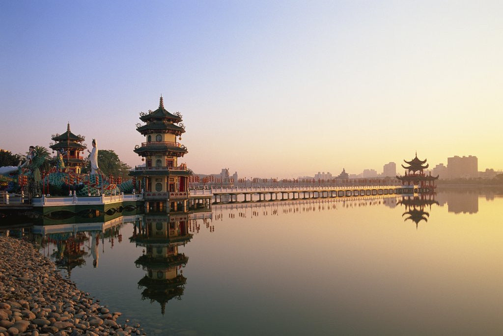 Detail of Spring and Autumn Pavilions on Lotus Lake by Anonymous