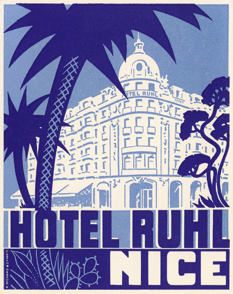 Detail of Hotel Ruhl Nice Luggage label by Anonymous