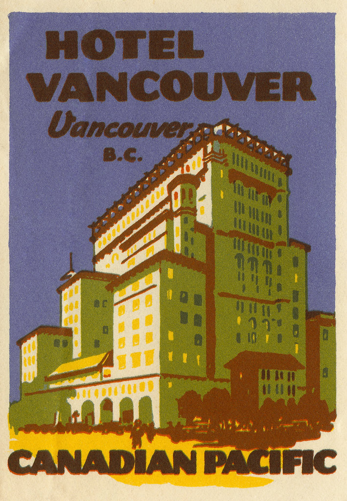 Detail of Hotel Vancouver Luggage label by Anonymous