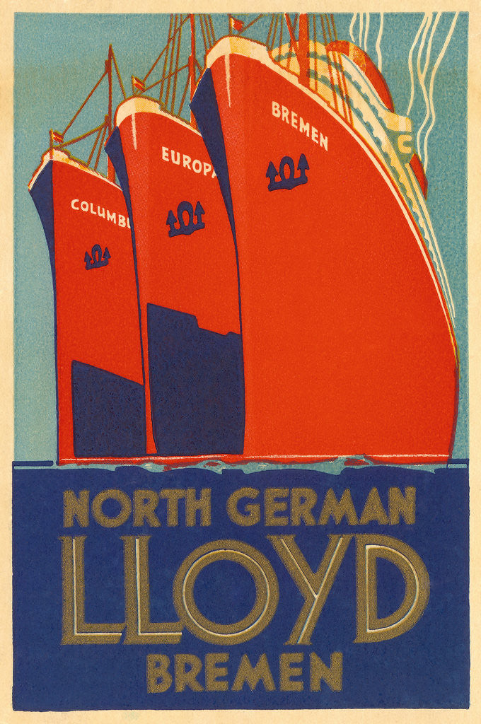 Detail of North German Lloyd Bremen Illustration by Anonymous