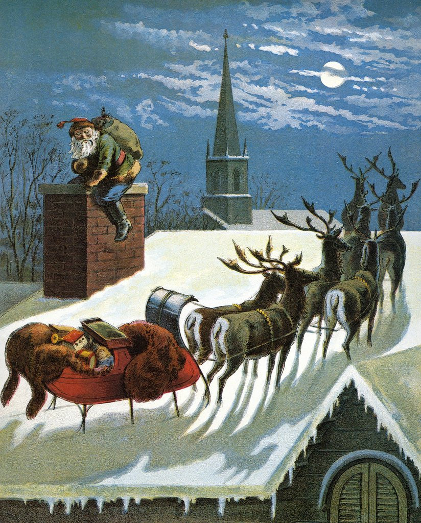 Detail of Down the Chimney St. Nicholas Came by William Roger Snow