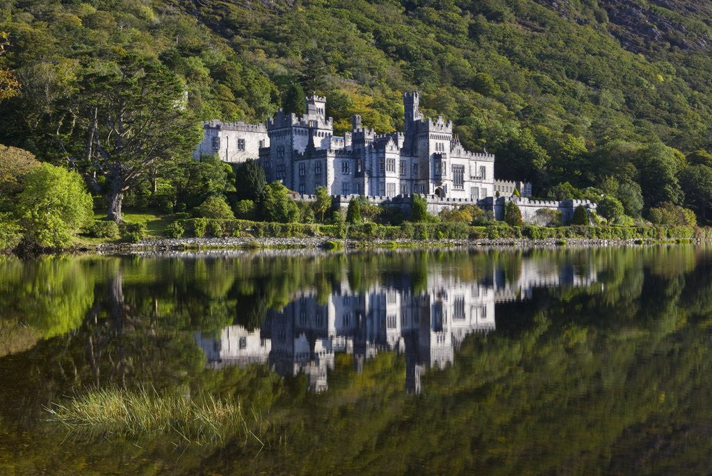 Detail of Kylemore Abbey reflected in lake by Anonymous