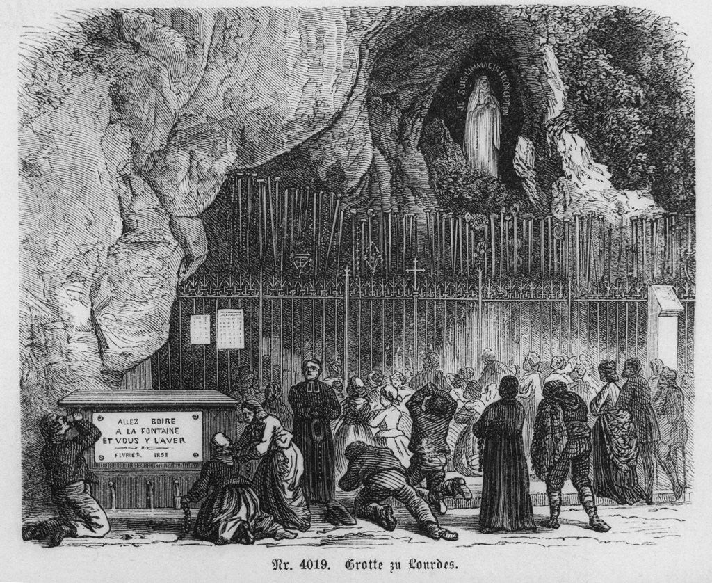 Detail of Illustration of Grotto at Lourdes by Anonymous