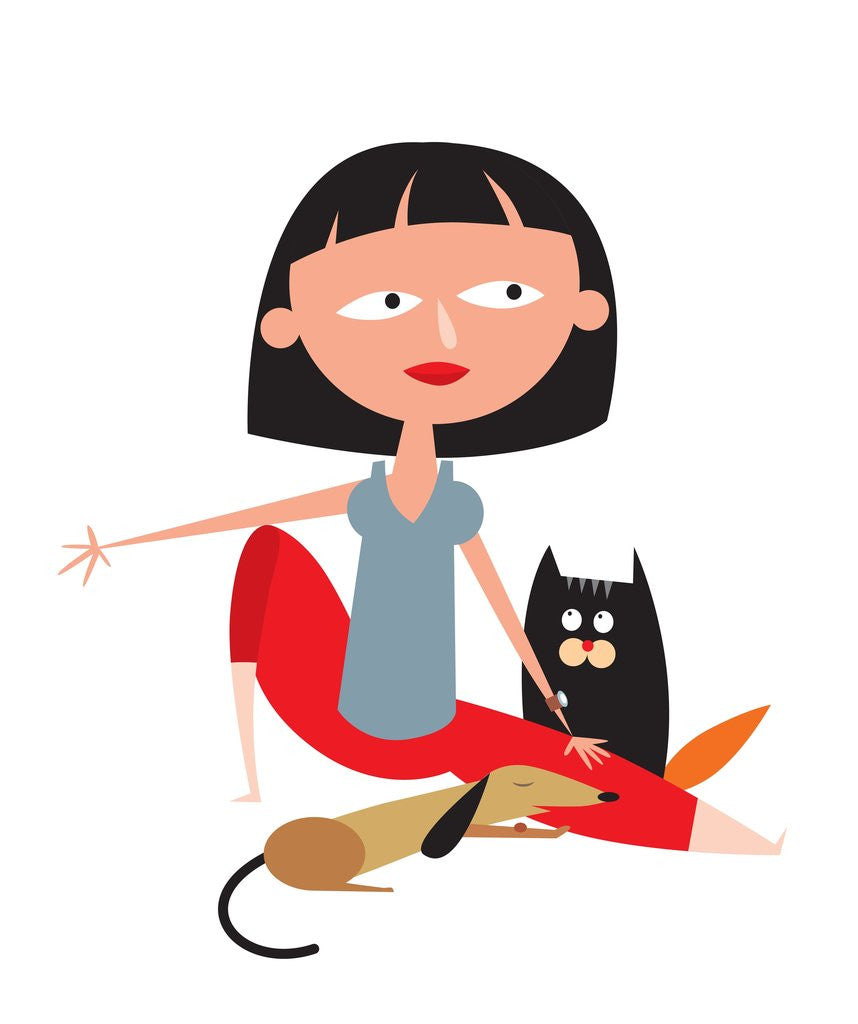 Detail of A Woman with her Pets by Anonymous