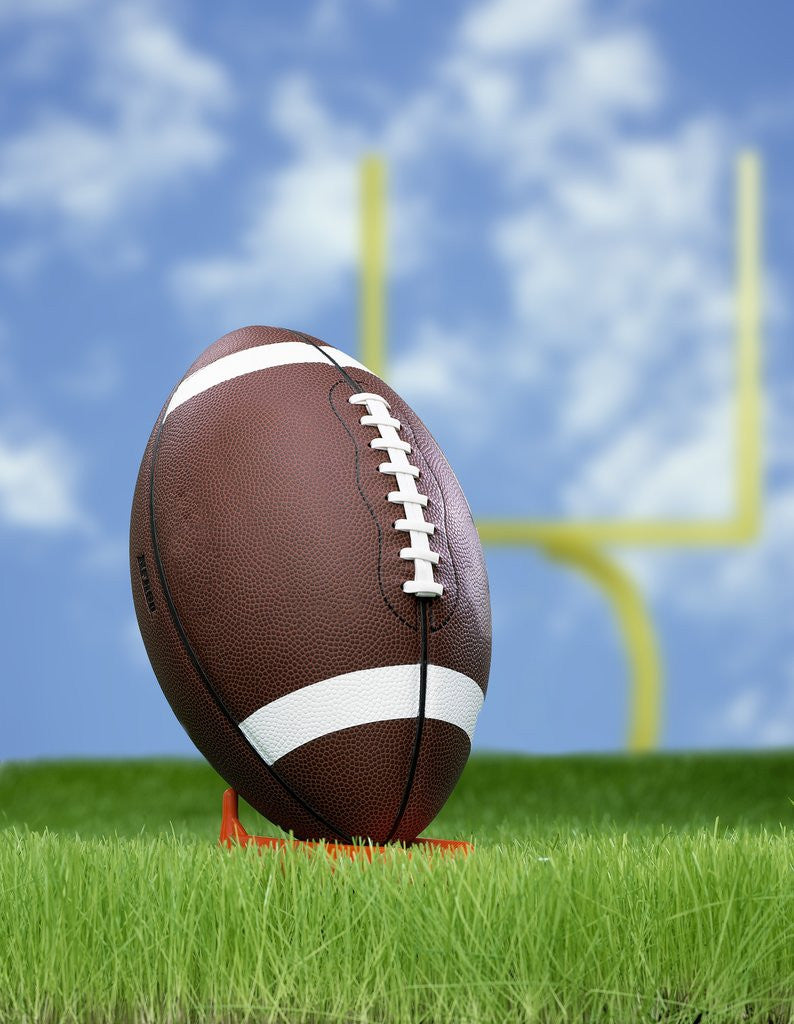 Detail of Football and field goal by Corbis