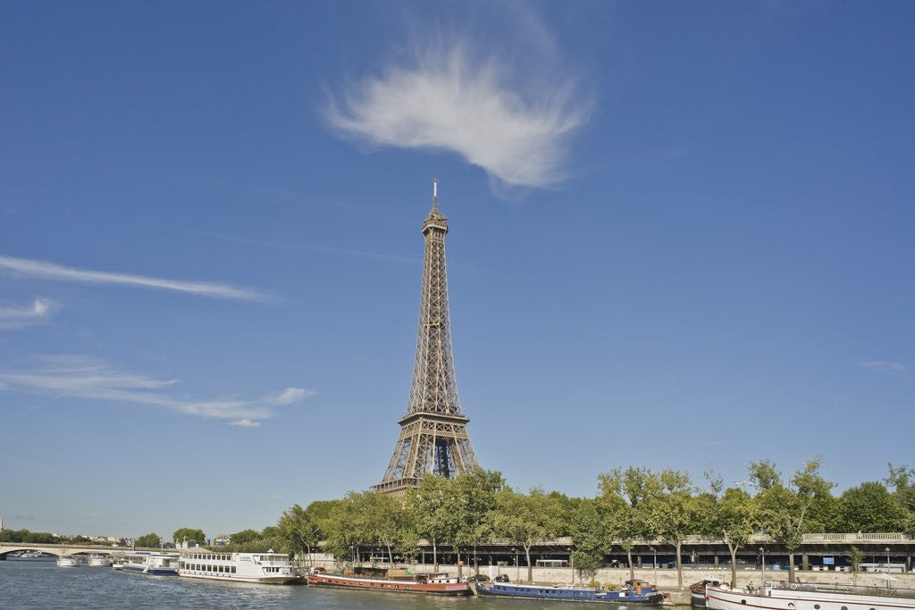 Detail of Eiffel Tower viewed from the Seine by Anonymous