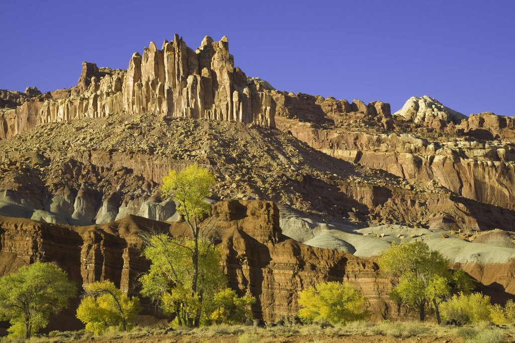 Detail of Castle and Fluted Wall Formations in Capitol Reef National Park by Anonymous