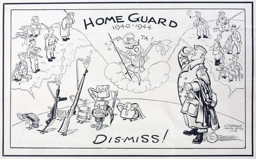 Detail of Home Guard 1940-1944 Dis-Miss! calendar illustration by Anonymous