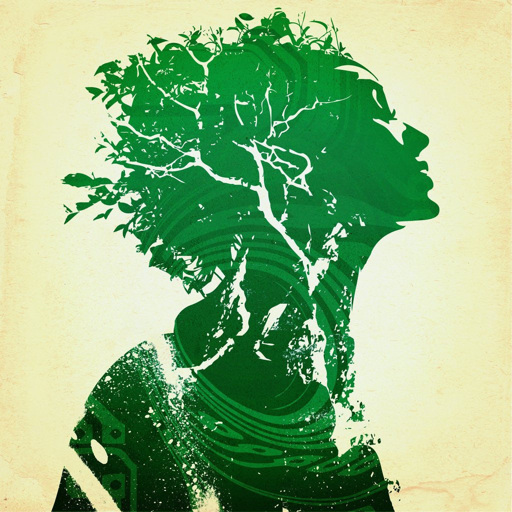 Detail of Green woman by Anonymous