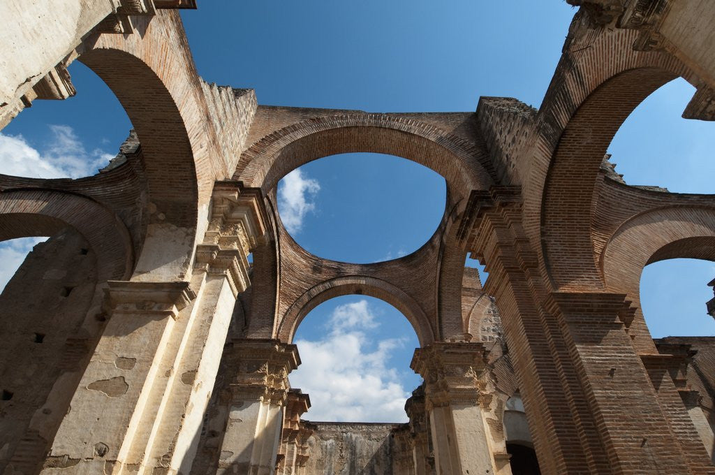 Detail of Arches in old cathedral ruins in Antigua in Guatemala by Anonymous
