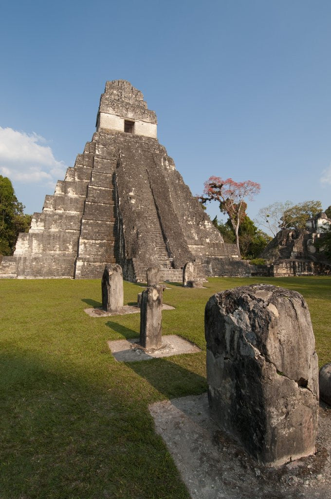 Detail of Temple I and the Great Plaza at Tikal by Corbis
