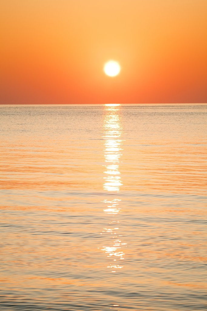 Detail of Sunlight reflecting on ocean at sunset by Anonymous