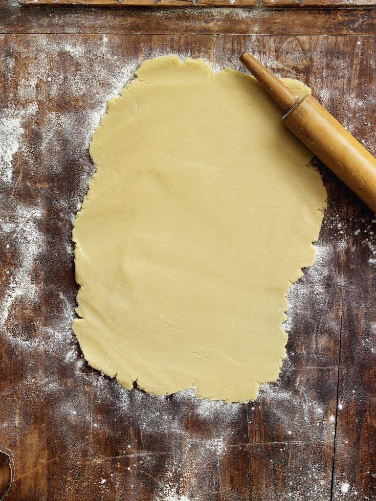 Detail of Sugar cookie dough and rolling pin by Anonymous
