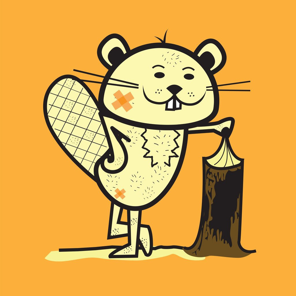 Detail of Cartoon beaver by Corbis