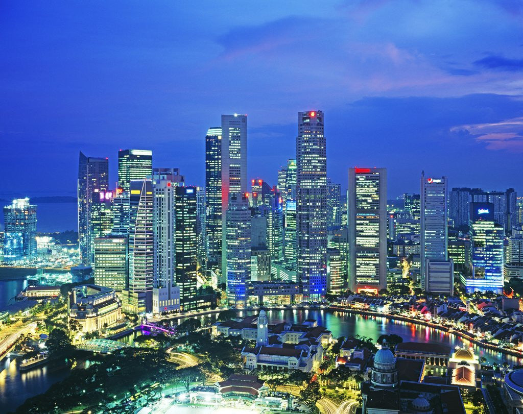 Detail of Singapore skyline by Anonymous