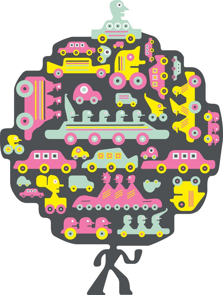 Detail of Cars on highway by Anonymous