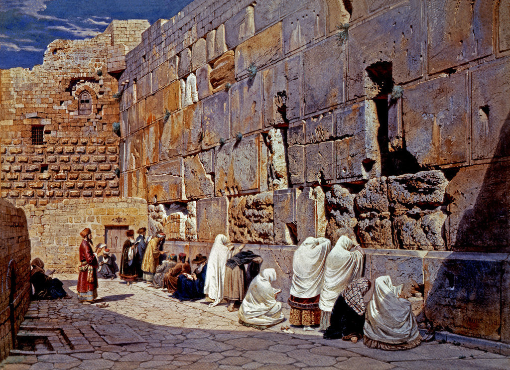 Detail of The Wailing Wall, Jerusalem, Israel by Carl Werner