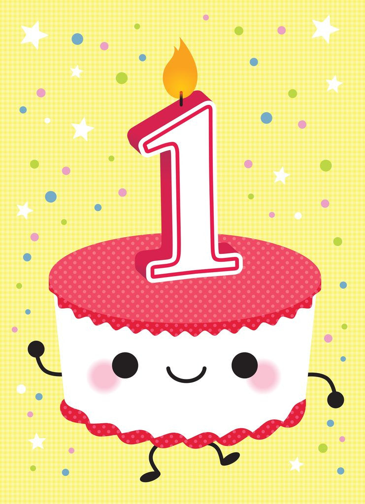 Detail of First Birthday Cupcake by Anonymous