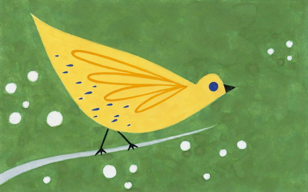 Detail of Yellow Bird on a Branch by Anonymous