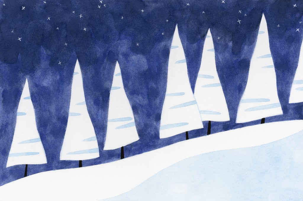 Detail of A Group of Snowy Trees by Anonymous