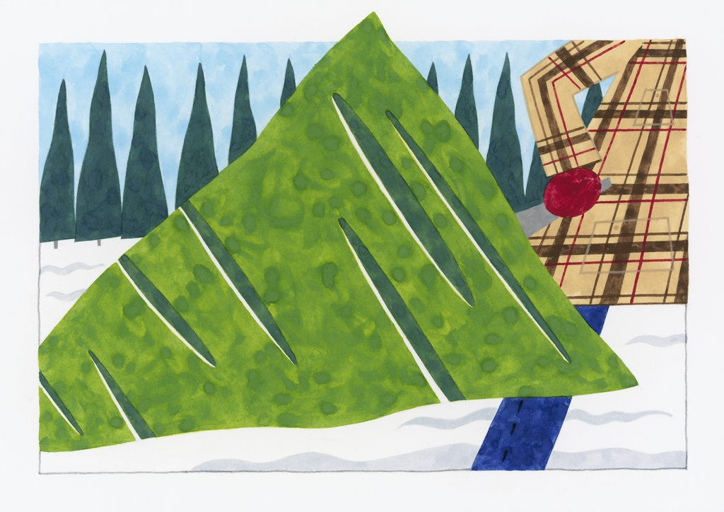 Detail of Towing a Freshly Cut Tree by Anonymous