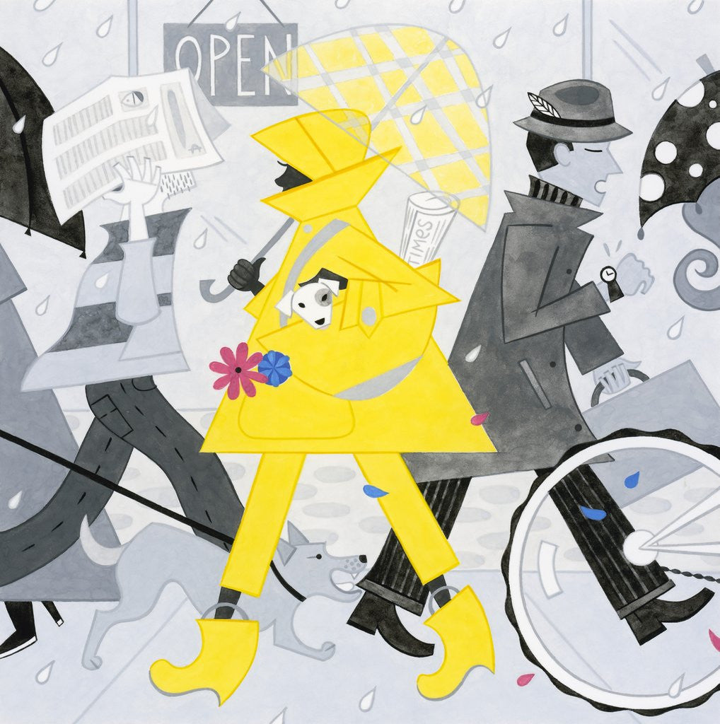 Detail of Girl in Yellow Raincoat by Anonymous